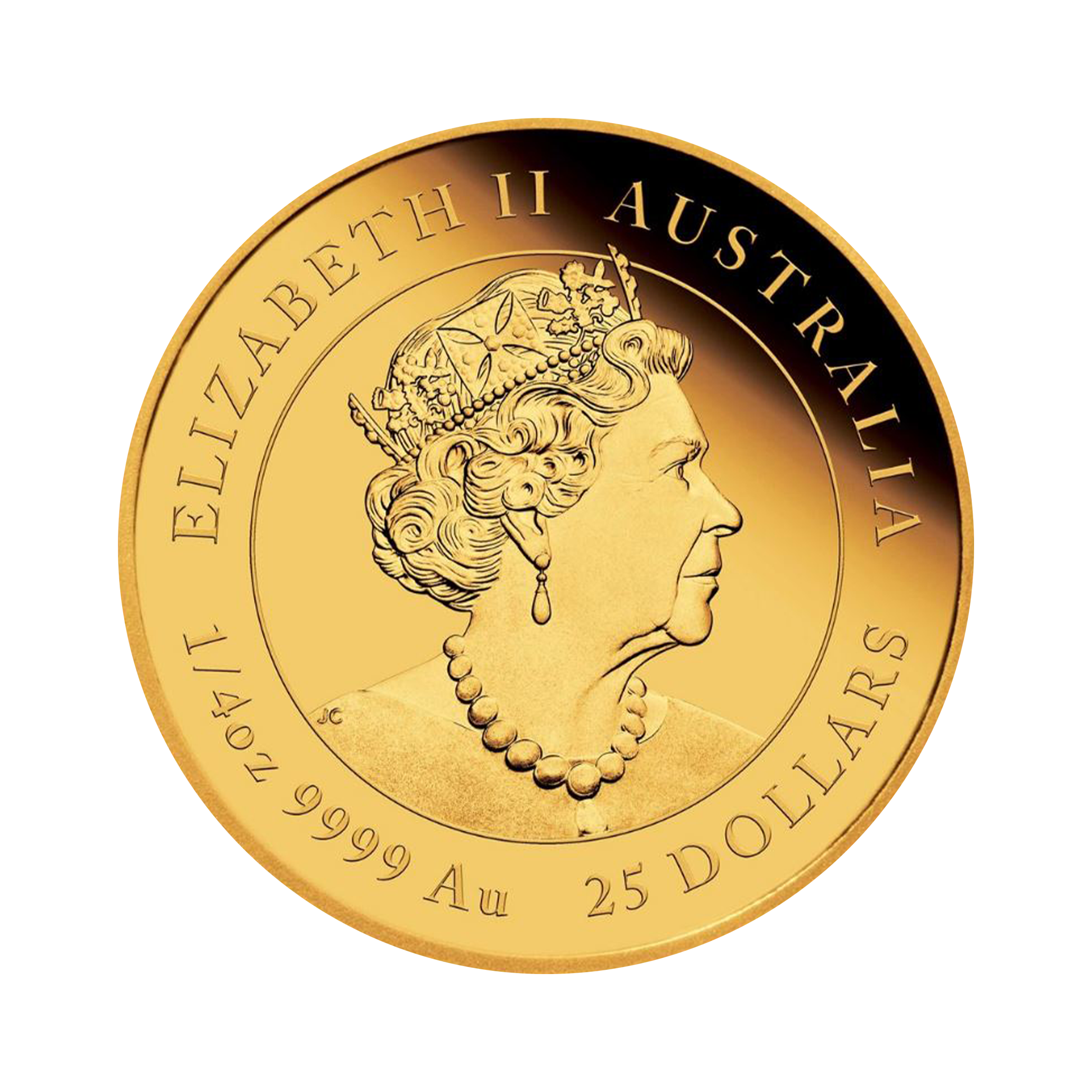 1/4 troy ounce gouden munt Lunar 2023 proof achterkant