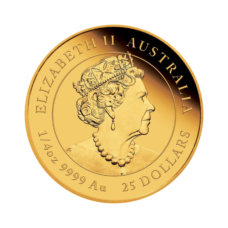 1/4 troy ounce gouden munt Lunar 2023 proof achterkant