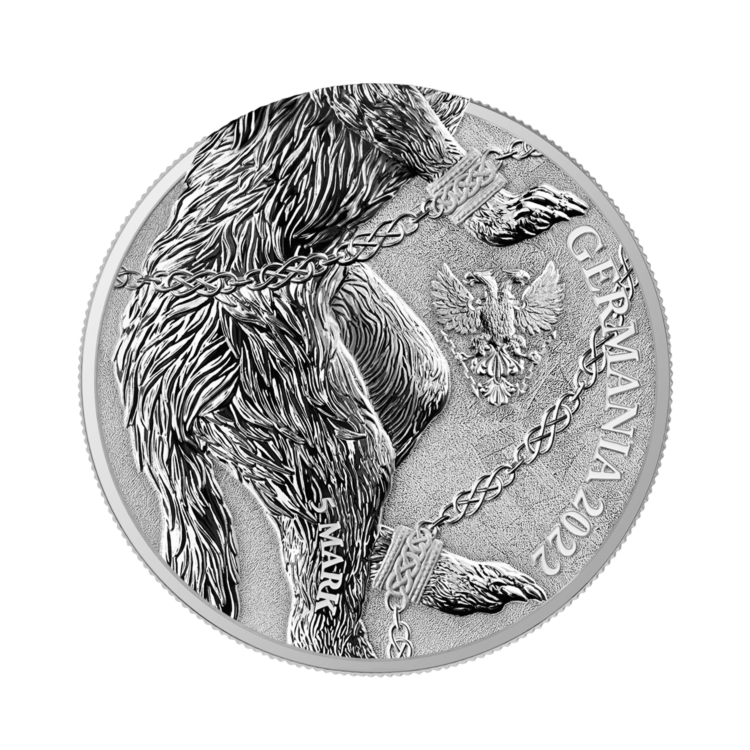 1 troy ounce zilveren munt Germania Fenrir 2022 achterkant
