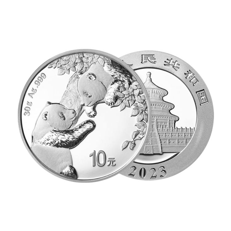 30 gram silver coin Panda 2023 angle 1