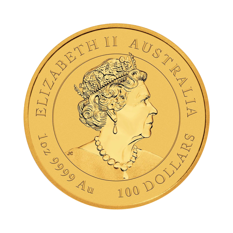 1 troy ounce gouden munt Lunar 2023 achterkant