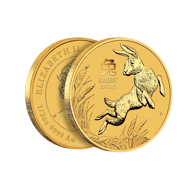 1/2 troy ounce gouden munt Lunar 2023 perspectief 2