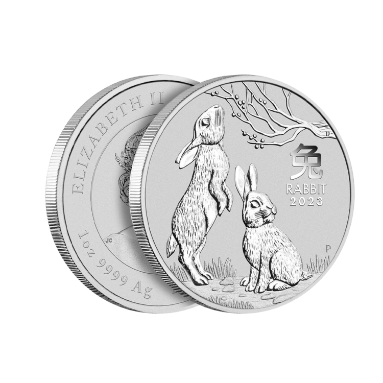 1 troy ounce zilveren Lunar Year of the Rabbit 2023 perspectief 2