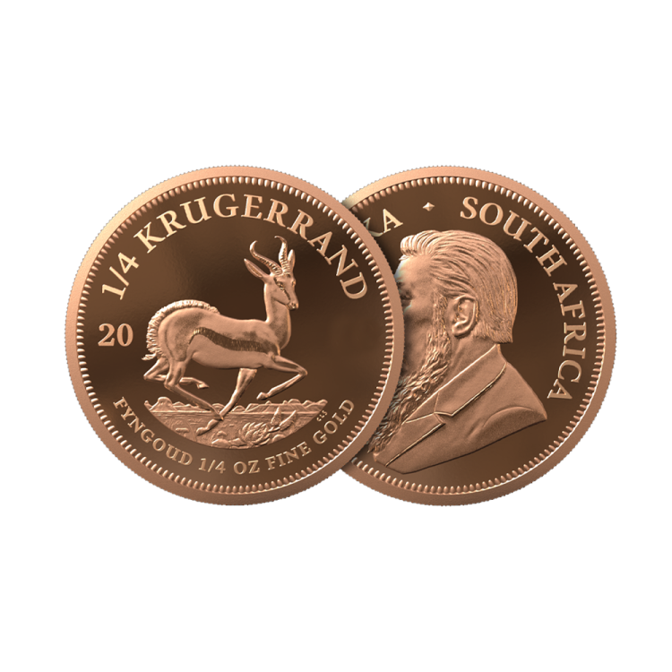 1/4 troy ounce gouden munt Krugerrand 2023 proof perspectief 1