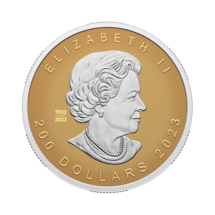 1 troy ounce gouden Maple Leaf 2023 proof achterkant