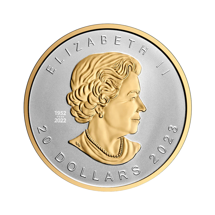 1 troy ounce zilveren Maple Leaf 2023 proof achterkant