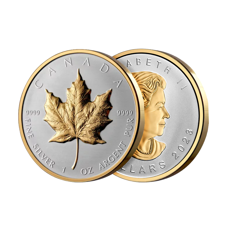 1 troy ounce zilveren Maple Leaf 2023 proof perspectief 1