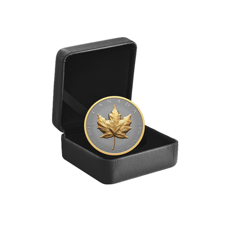 1 troy ounce zilveren Maple Leaf 2023 proof perspectief 2