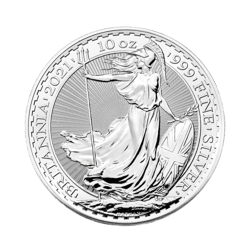 10 troy ounce silver coin Britannia 2021 front