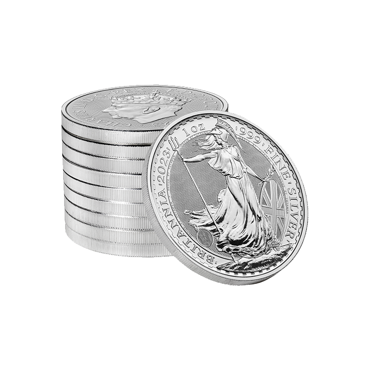 1 troy ounce silver Coronation Britannia coin 2023 angle 2
