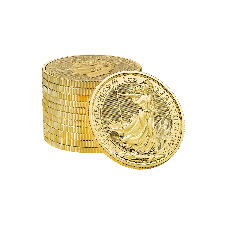 1 troy ounce gold Coronation Britannia coin 2023 angle 2