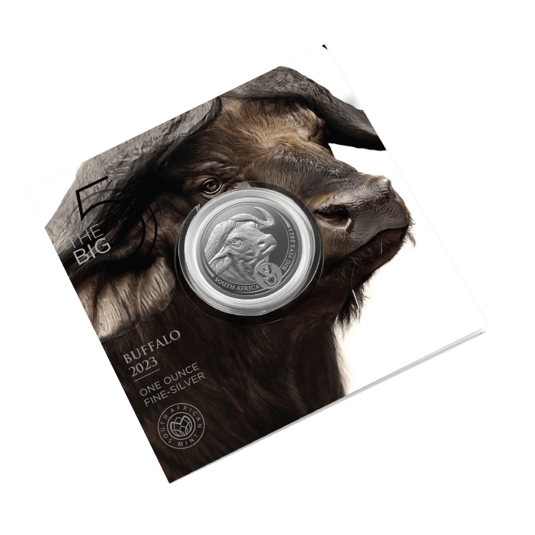 1 troy ounce zilveren munt Big Five II Buffel 2023 perspectief 2
