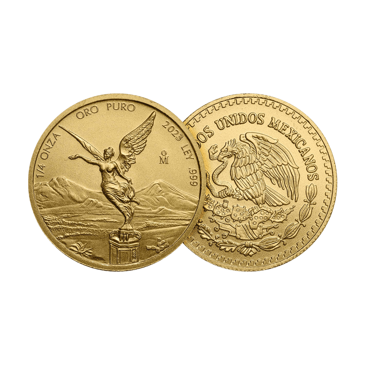 1/4 troy ounce gouden munt Mexican Libertad 2023 perspectief 1