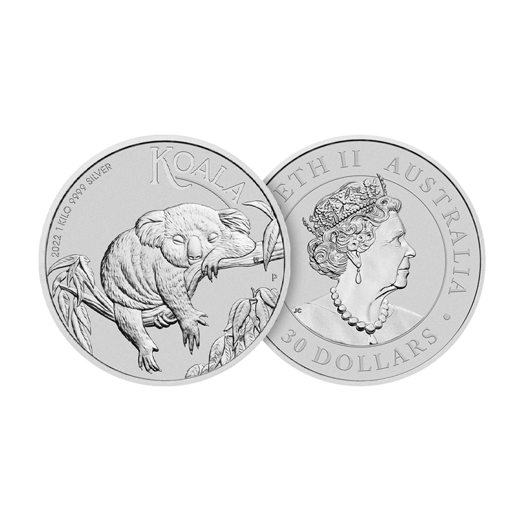 1 kilogram silver Koala coin 2022 angle 2