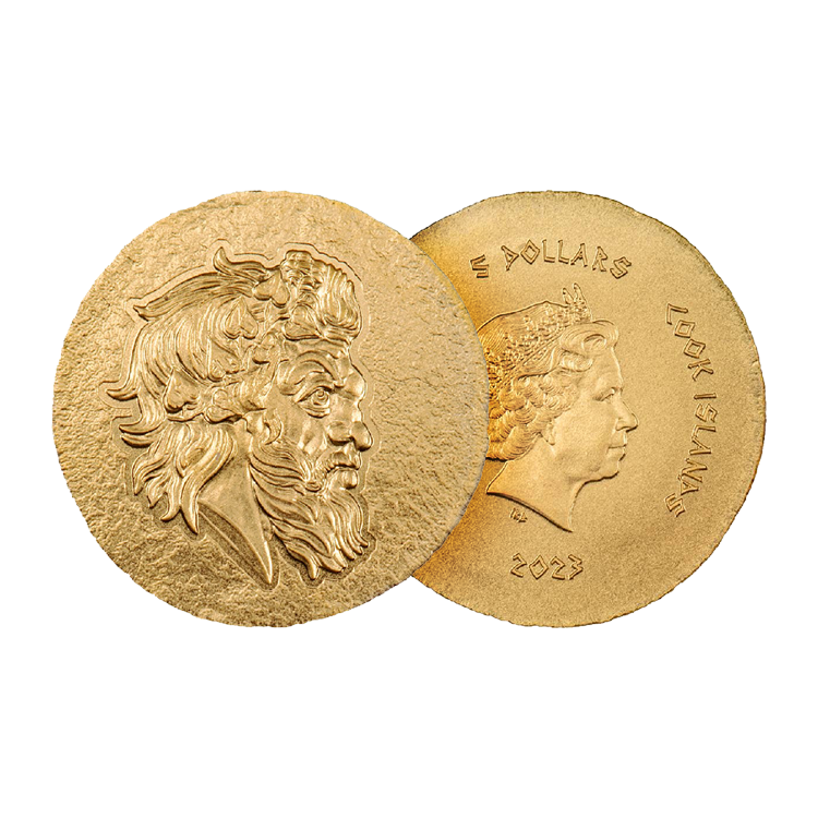 0.5 gram gouden munt Pan, Panticapaeum 2023 perspectief 1