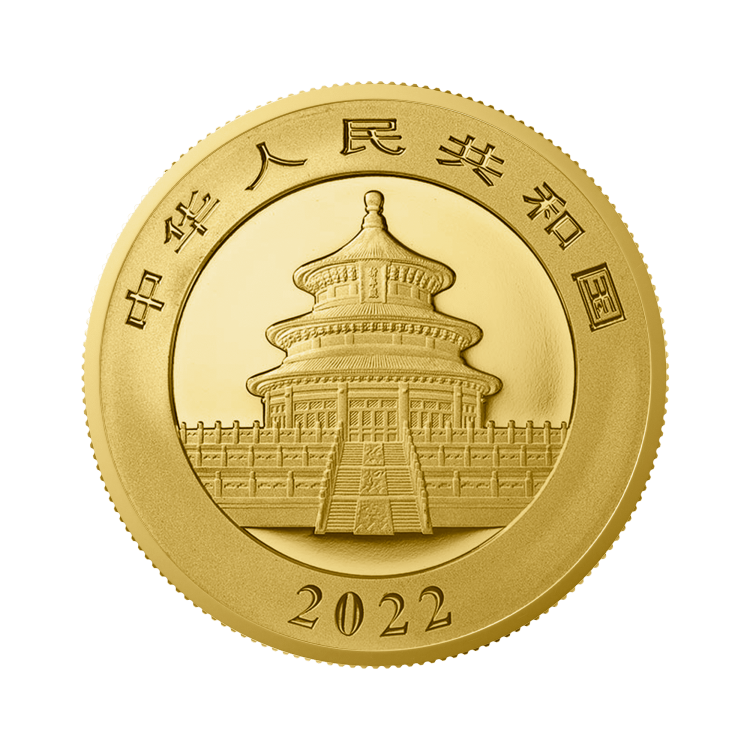 30 gram gold Panda coin back