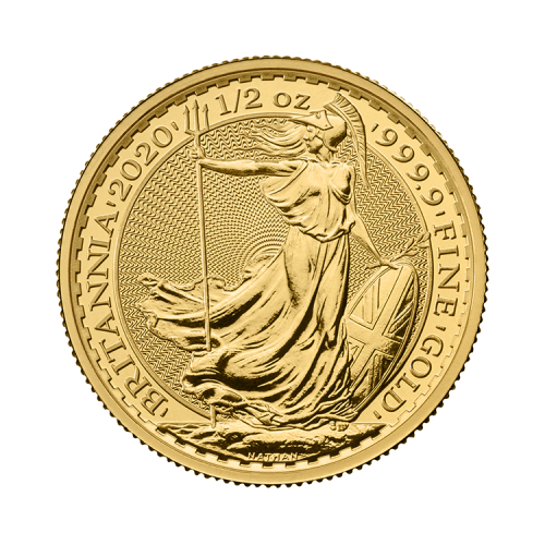 Voorzijde 1/2 troy ounce gouden Britannia munt