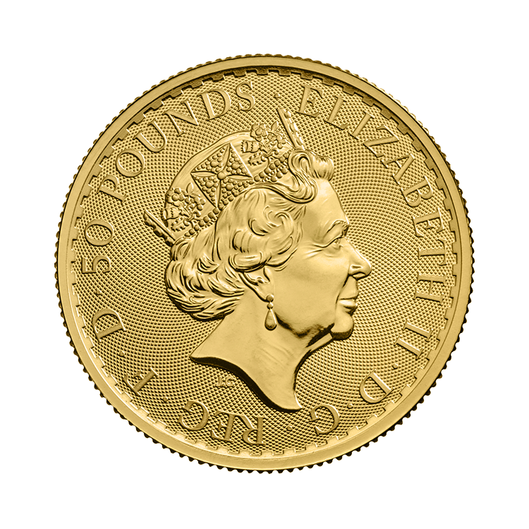 Achterzijde 1/2 troy ounce gouden Britannia munt