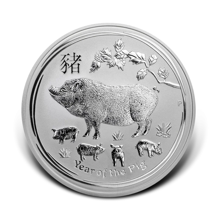 1 troy ounce silver Lunar Year of the Pig front