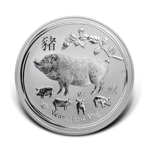 1 troy ounce silver Lunar Year of the Pig front