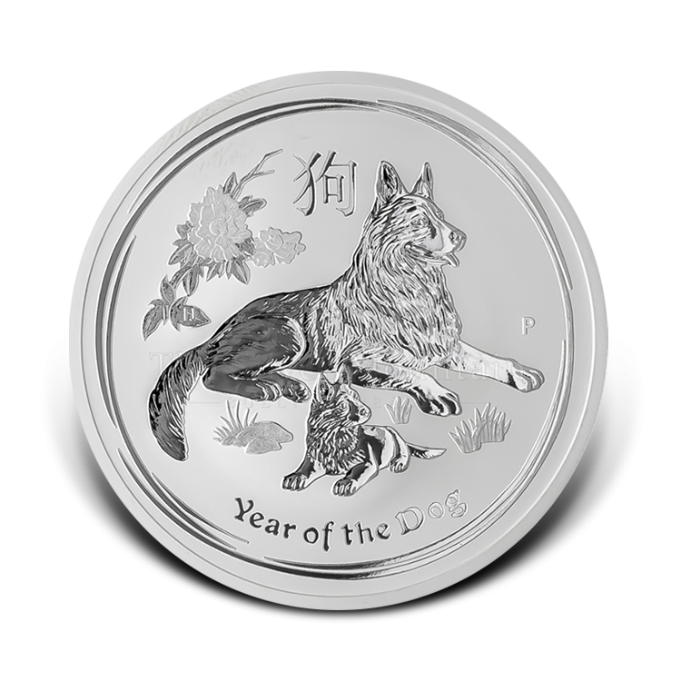 1 troy ounce silver Lunar Year of the Dog front