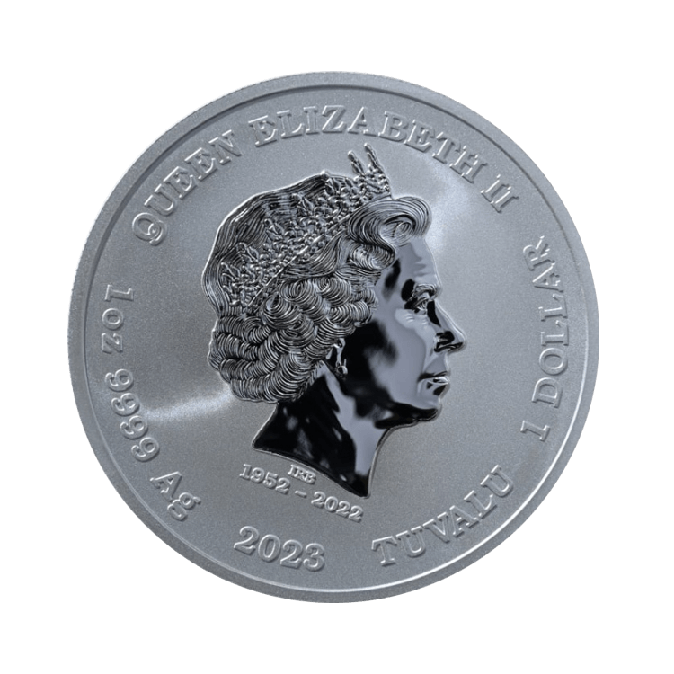 1 troy ounce zilveren munt Goden van Olympus Artemis achterkant