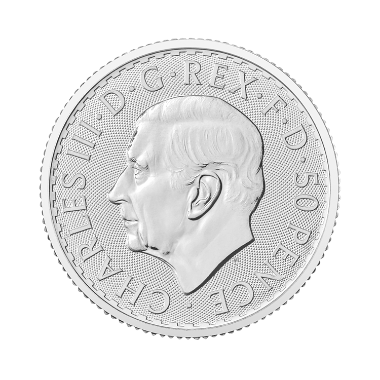 1/4 troy ounce zilveren munt Britannia 2024 achterkant