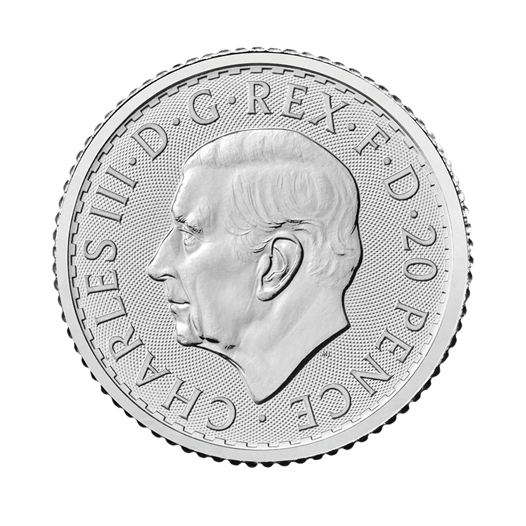 1/10 troy ounce zilveren munt Britannia 2024 achterkant
