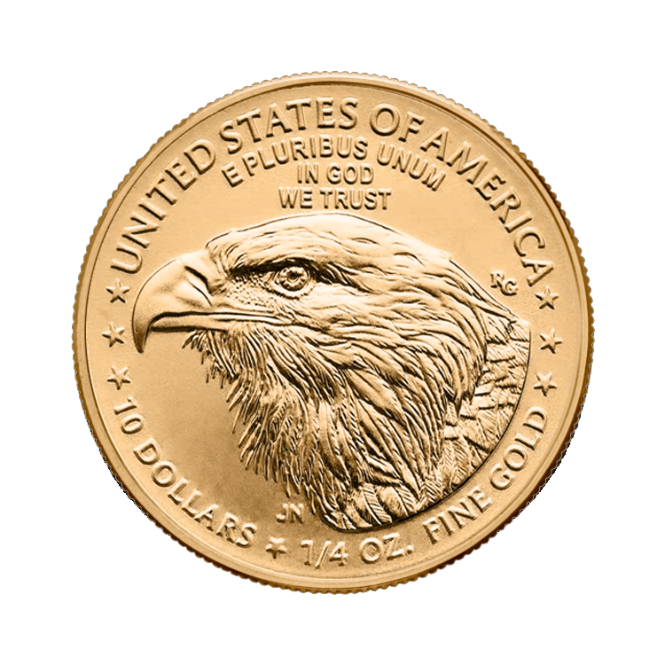 1/4 troy ounce gouden American Eagle 2025 achterkant