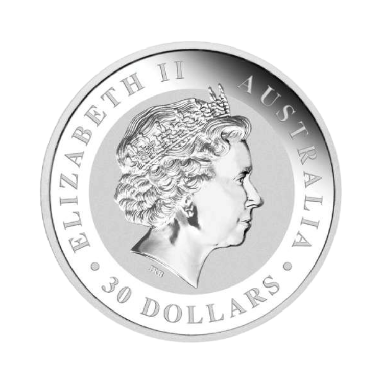 1 Kilo Kookaburra silver coin 2010 back