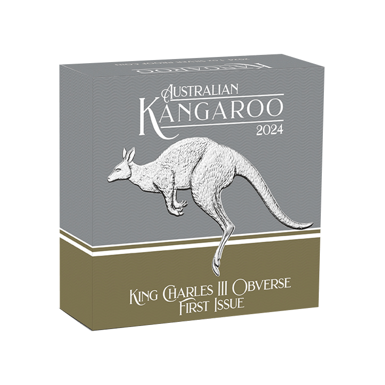 1 troy ounce silver coin Kangaroo 2024 Proof angle 4