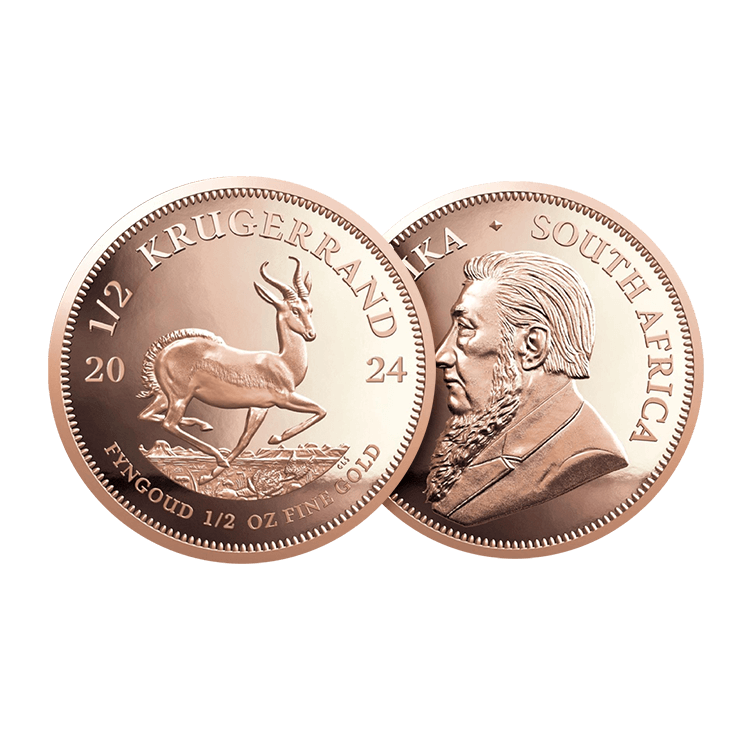 1/2 troy ounce gouden munt Krugerrand 2024 Proof perspectief 1