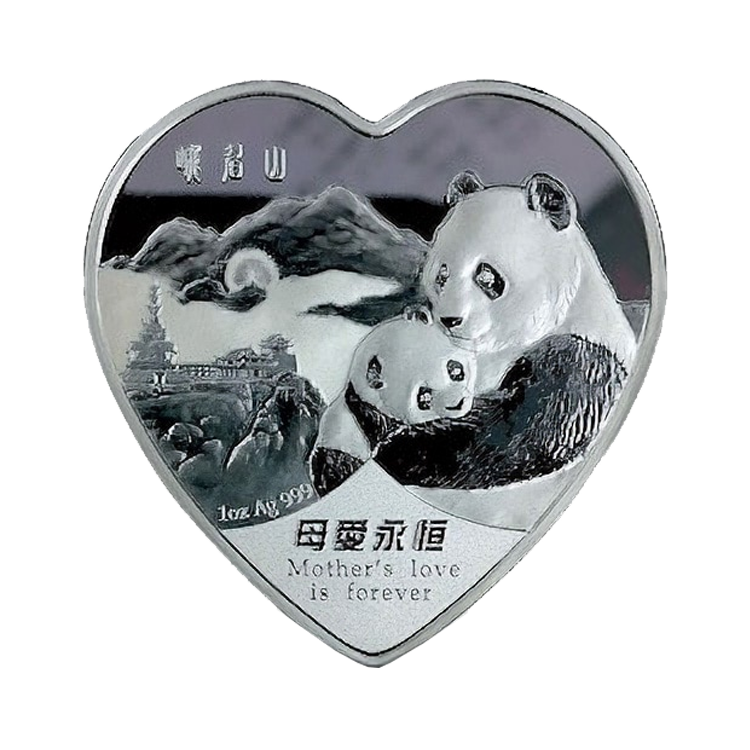 1 troy ounce zilveren proof munt Mother’s Day Forever Rose Panda 2022 achterkant