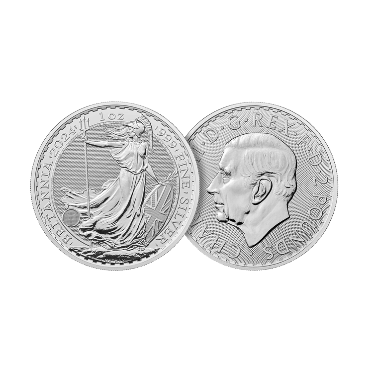 Ontwerp 1 troy ounce zilveren Britannia munt uit 2024