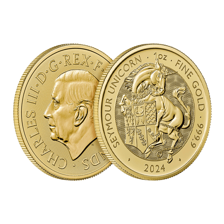 1 troy ounce gouden Tudor Beasts Seymour Unicorn perspectief 2
