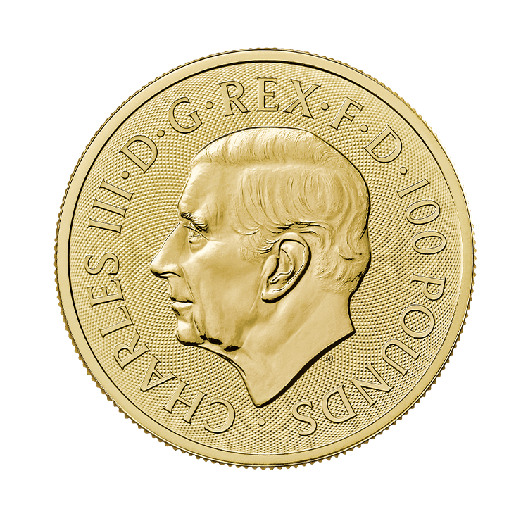 1 troy ounce gold coin Britannia and Liberty 2024 back