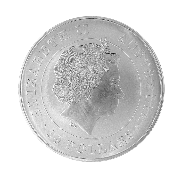 2016 1 kilogram silver Kookaburra coin back