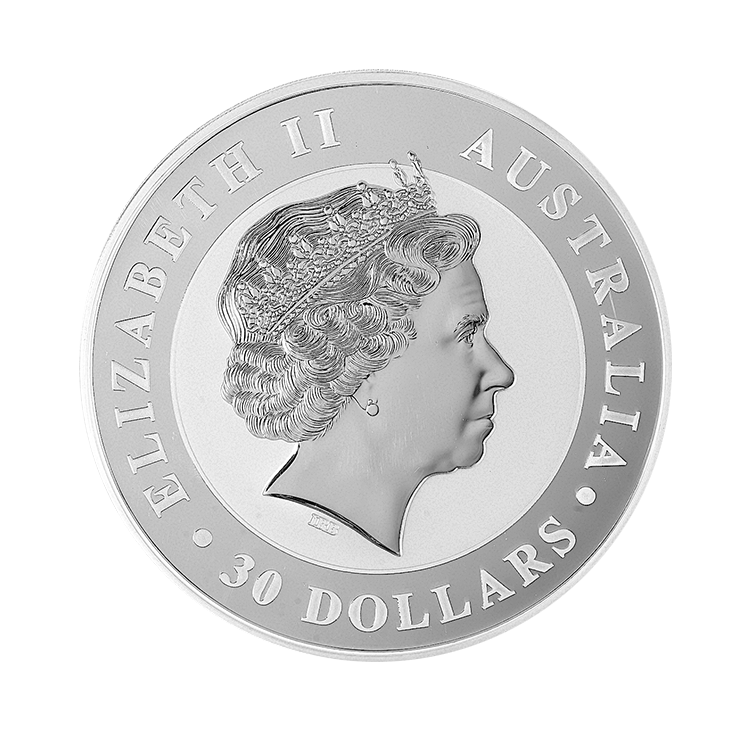 1 Kilo silver coin Kookaburra 2018 back