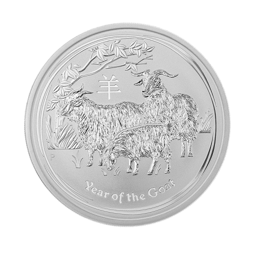 1 kilo silver Lunar Year of the Goat coin 2015 front