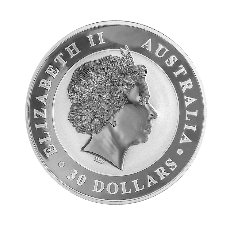 1 Kilo silver coin Kookaburra 2017 back