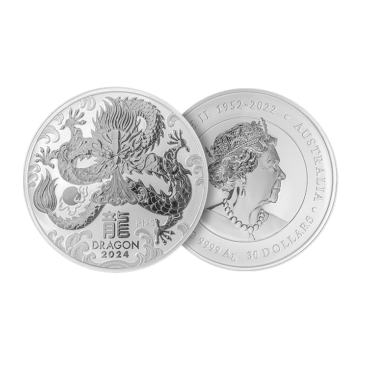 1 kilogram silver coin Lunar 2024 angle 2