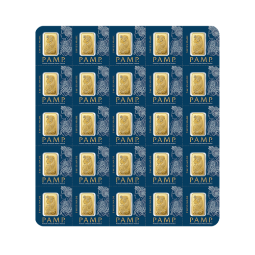 25x 1 gram goudbaar Pamp Suisse voorkant