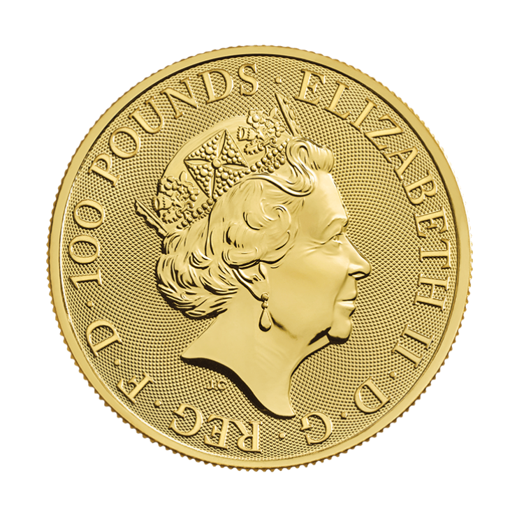 1 troy ounce gold Queen's Beasts White Horse of Hanover 2020 back