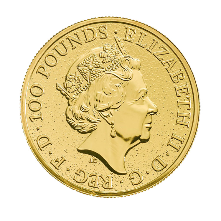 1 Troy ounce gold Queens Beasts 2017 The Dragon back