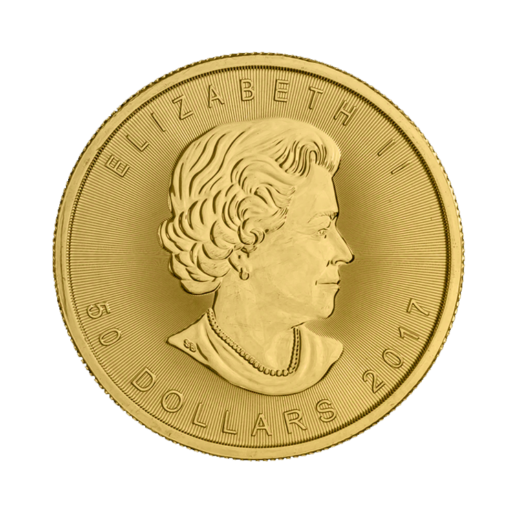 Gouden Maple Leaf circulated conditie achterkant