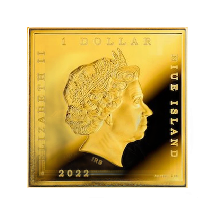 1 troy ounce zilveren munt Narcissus proof - Niue 2022 achterkant