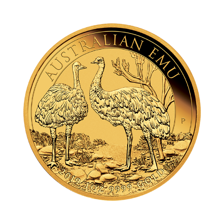 1 troy ounce gouden Australian Emu 2019 voorkant