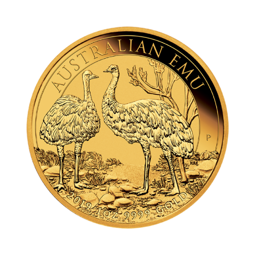 1 troy ounce gouden Australian Emu 2019 voorkant