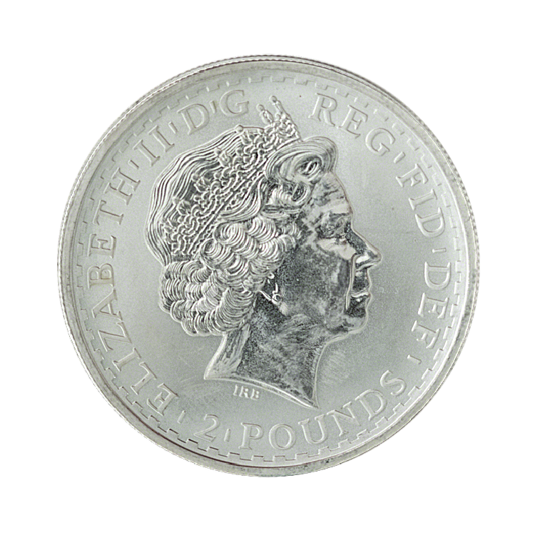 1 troy ounce zilveren Britannia munt circulated achterkant