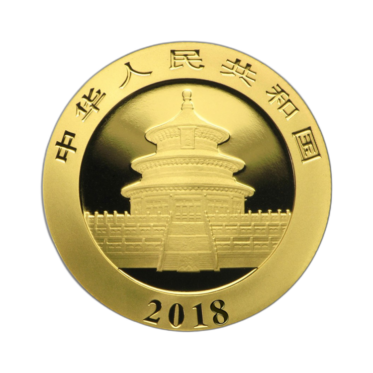 30 Gram gouden munt Panda 2018 achterkant